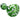 A detailed three-quarter view of the Warped Space Color Glass Hand Pipe, showcasing its vibrant green and white swirl pattern.