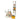 Front view of the Flower Power Beaker Single Stack, a tall glass beaker decorated with colorful floral patterns.