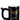 Medium Pipe Mug, a glossy black ceramic mug sculpted in the shape of a smoking pipe with a curved handle.