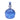 Front view of the Angler Fish Bong, a blue glass water pipe with a uniquely shaped body.